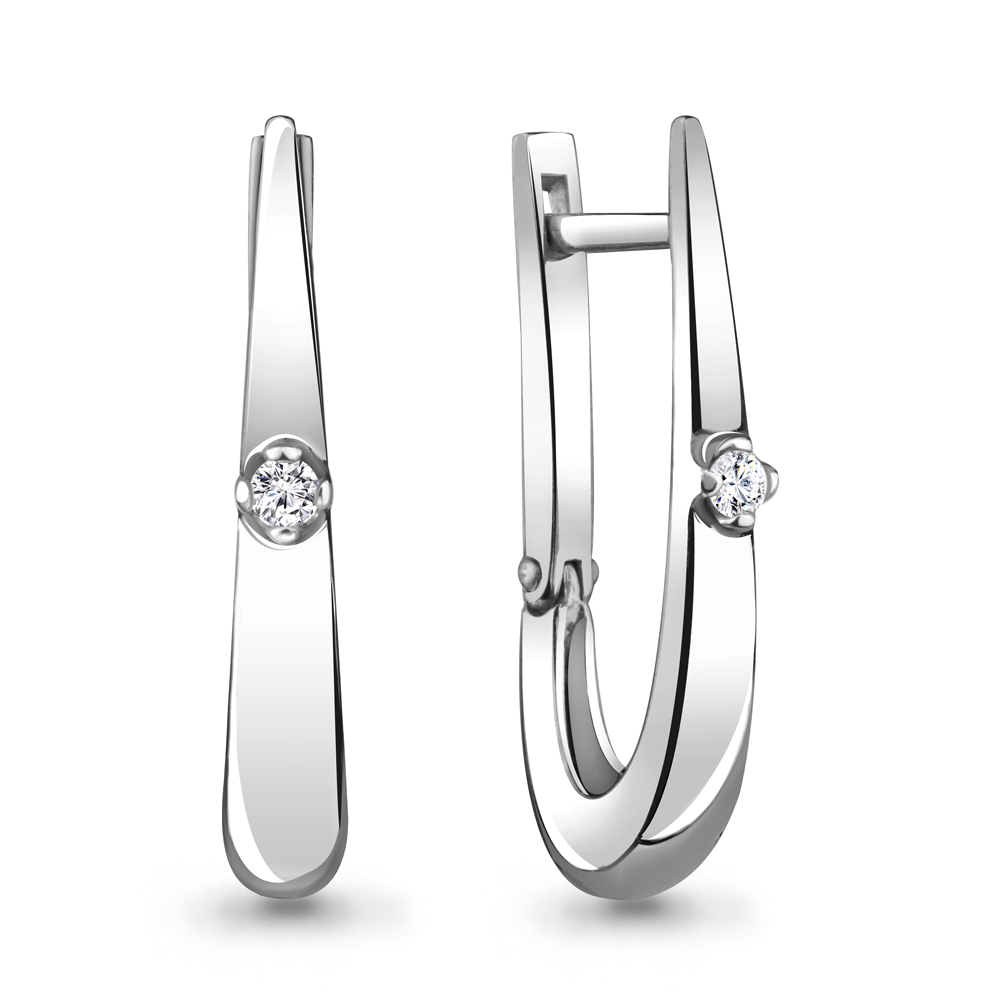Серебряные серьги 925 пробы с фианитами