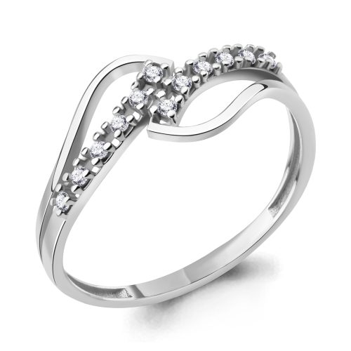 Серебряное кольцо 925 пробы с фианитами