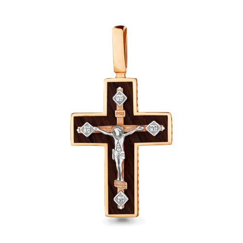 Серебряный крест 925 пробы с пластиком