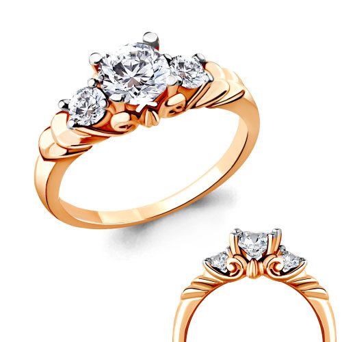 Серебряное кольцо 925 пробы с фианитами