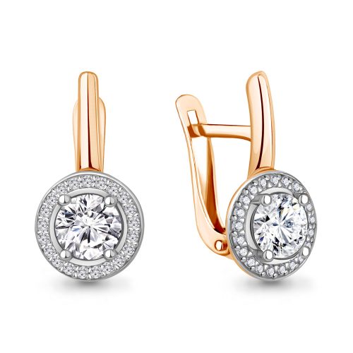 Серебряные серьги 925 пробы с фианитами