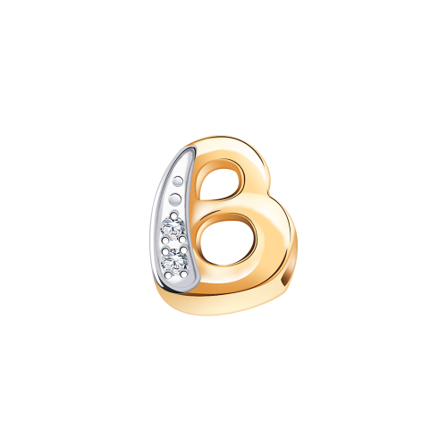 Золотая подвеска 585 пробы с фианитами