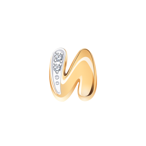 Золотая подвеска 585 пробы с фианитами