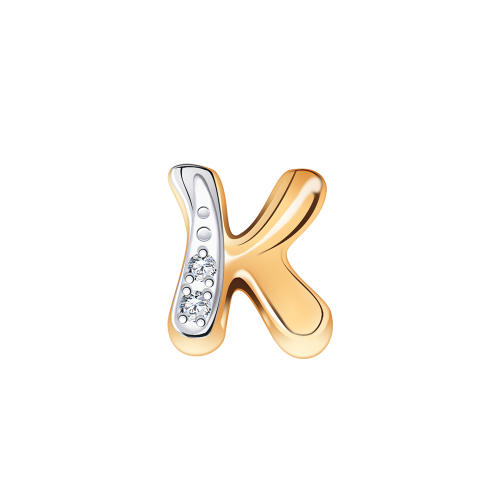 Золотая подвеска 585 пробы с цирконием