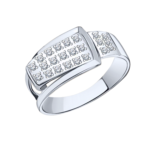 Серебряное кольцо 925 пробы с фианитами
