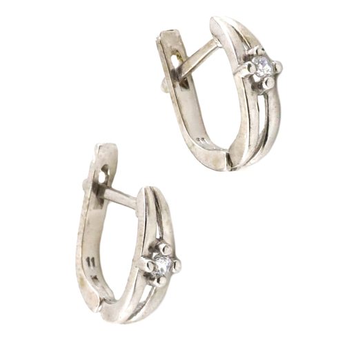 Серебряные серьги 925 пробы с фианитами