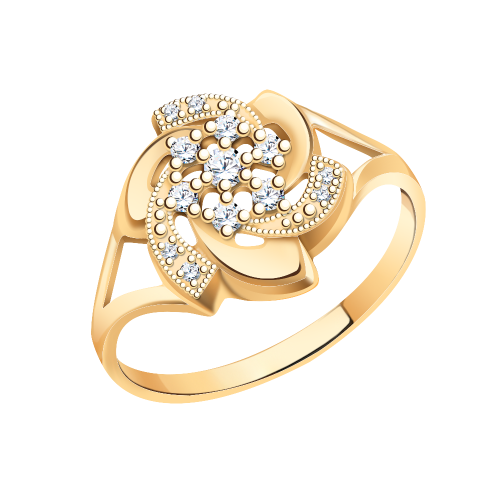 Серебряное кольцо 925 пробы с фианитами