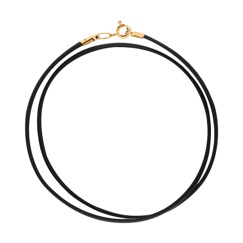 Каучуковый шнурок с золотой застёжкой 585 пробы