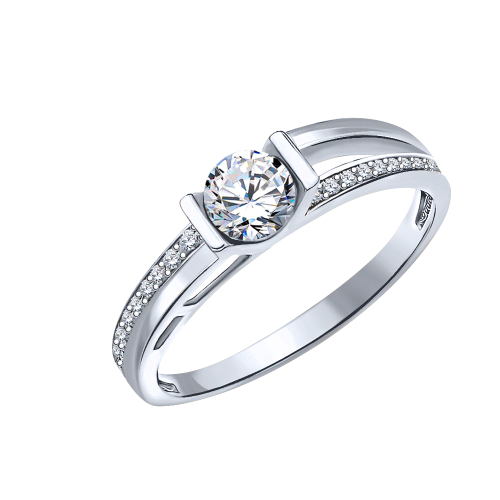 Серебряное кольцо 925 пробы с фианитами