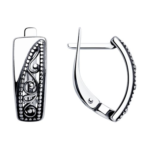 Серебро 925 Серьги Вес 2.48 Diamant