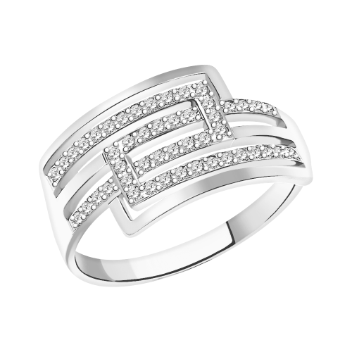 Серебряное кольцо 925 пробы с фианитами