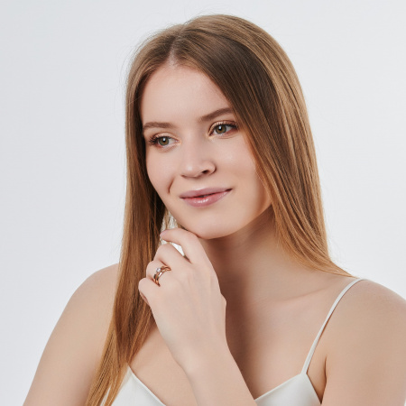 Золотое кольцо 585 пробы с фианитом