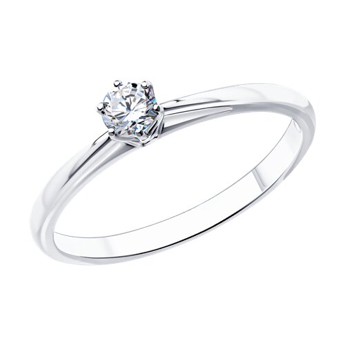 Серебро 925 Кольцо Р.18.5 Вес 1.54 Diamant