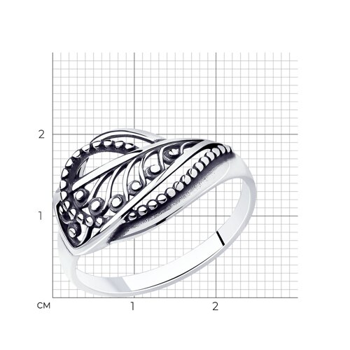 Серебро 925 Кольцо Р.18 Вес 1.86 Diamant