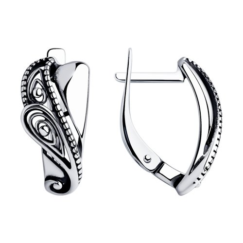 Серебро 925 Серьги Вес 2.74 Diamant