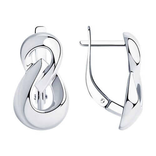 Серебро 925 Серьги Вес 3.35 DIAMANT