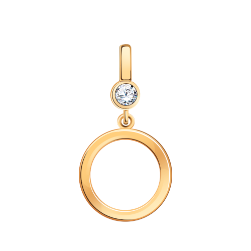 Золотая подвеска 585 пробы с фианитом