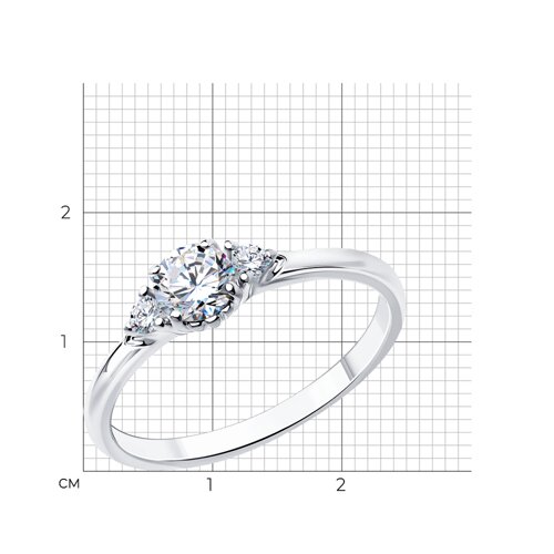 Серебро 925 Кольцо Р.19.5 Вес 1.70 Diamant