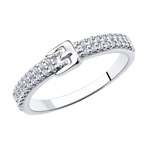 Серебро 925 Кольцо Р.19 Вес 2.00 DIAMANT