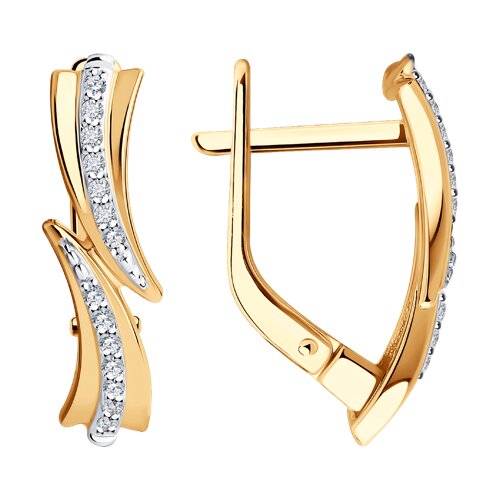 Золото 585 Серьги Вес 2.59 DIAMANT