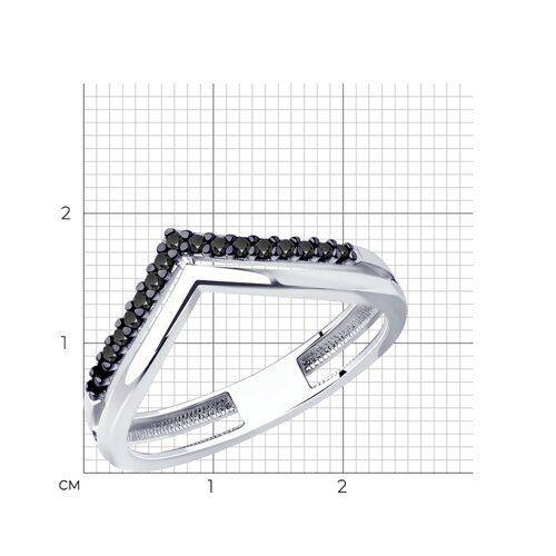 Серебро 926 Кольцо Р.17 Вес 1.89 DIAMANT