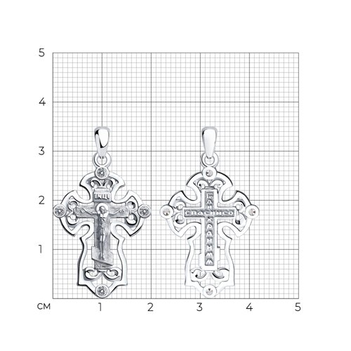 Серебро 925 Крест Вес 2.77 SOKOLOV
