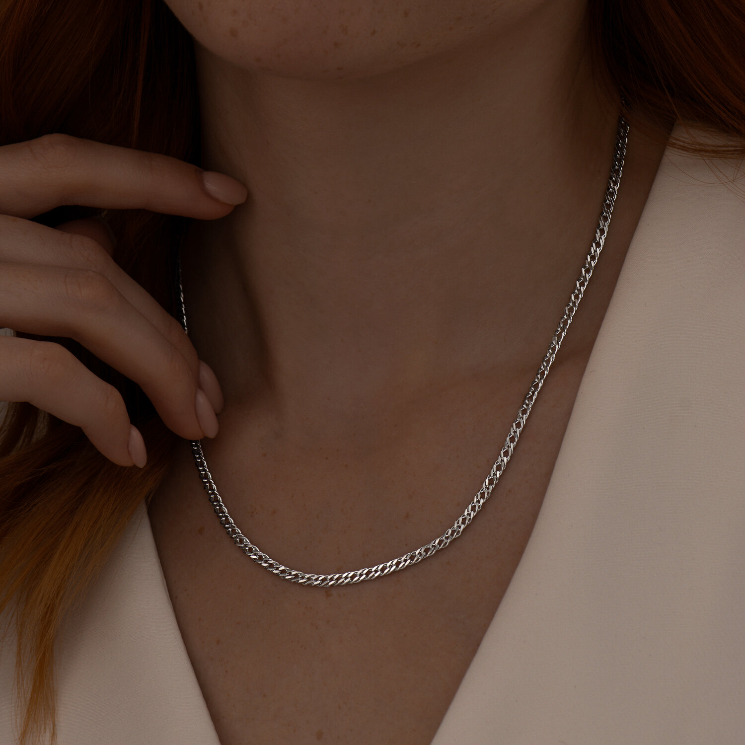 Серебряная цепь 925 пробы