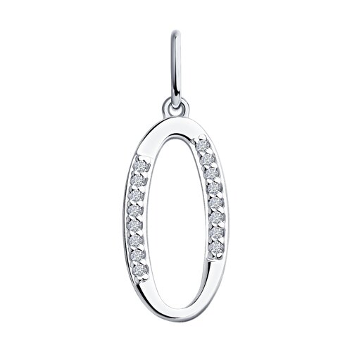 Серебряная подвеска 925 пробы с фианитами