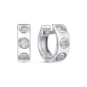 Серебряные серьги 925 пробы с фианитами