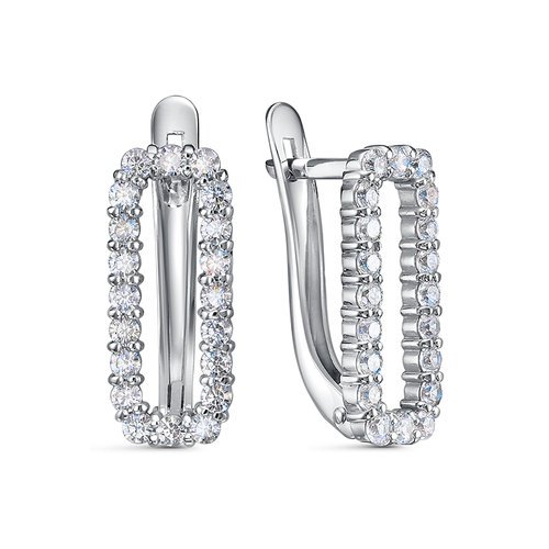 Серебряные серьги 925 пробы с фианитами