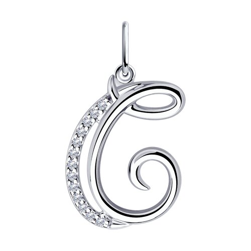 Серебряная подвеска 925 пробы с фианитом