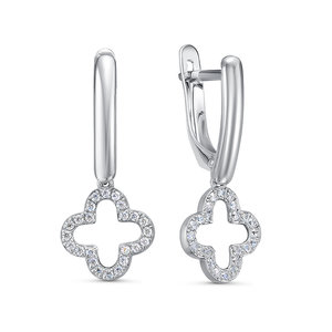 Серебряные серьги 925 пробы с фианитами