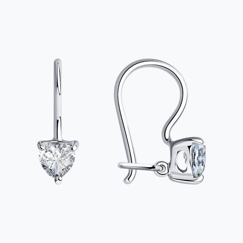 Серебряные детские серьги 925 пробы с фианитами