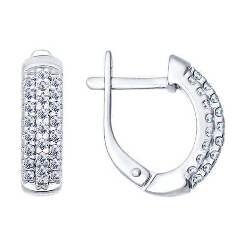 Серебряные серьги 925 пробы с фианитами