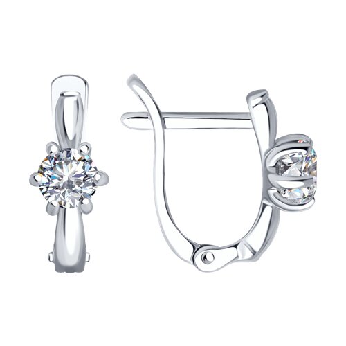 Серебряные детские серьги 925 пробы с фианитом