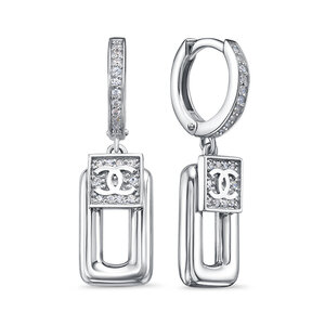 Серебряные серьги 925 пробы с фианитами