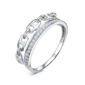 Серебряное кольцо 925 пробы с фианитами