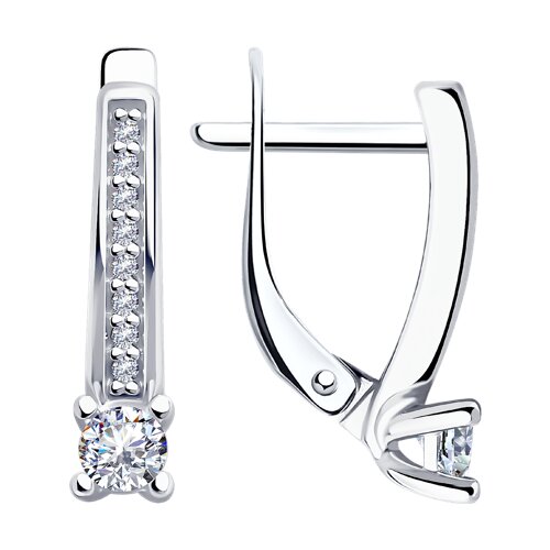 Серебряные серьги 925 пробы с фианитами