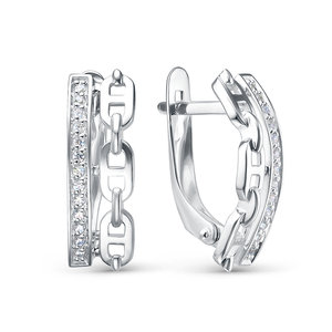 Серебряные серьги 925 пробы с фианитами