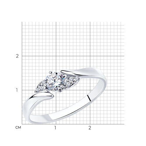 Серебряное кольцо 925 пробы с фианитами