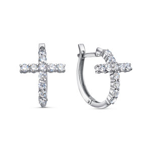 Серебряные серьги 925 пробы с фианитами