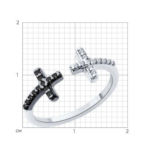 Серебряное кольцо 925 пробы с фианитами