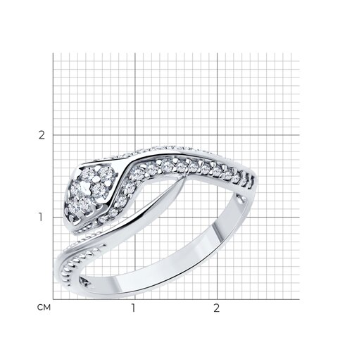 Серебряное кольцо 925 пробы с фианитами