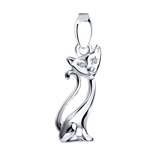 Серебряная подвеска 925 пробы с фианитом