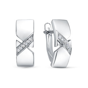 Серебряные серьги 925 пробы с фианитами