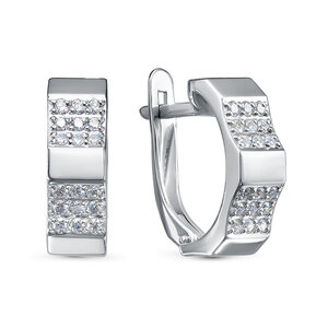 Серебряные серьги 925 пробы с фианитами