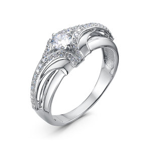 Серебряное кольцо 925 пробы с фианитами