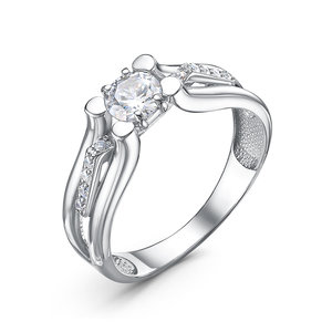Серебряное кольцо 925 пробы с фианитами