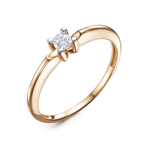 Золотое кольцо 585 пробы с фианитом