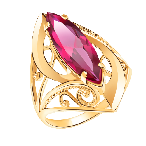 Золотое кольцо 585 пробы с фианитом